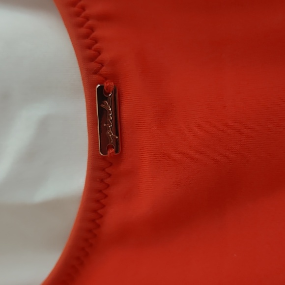 PINK Victoria's Secret Vibrant Orange One-Piece Swimsuit Size M - Picture 3 of 6